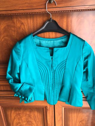 Corpiño de fallera de niña verde azulado