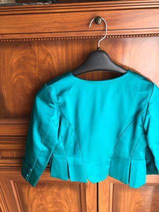 Corpiño de fallera de niña verde azulado