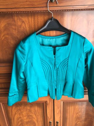 Corpiño de fallera de niña verde azulado