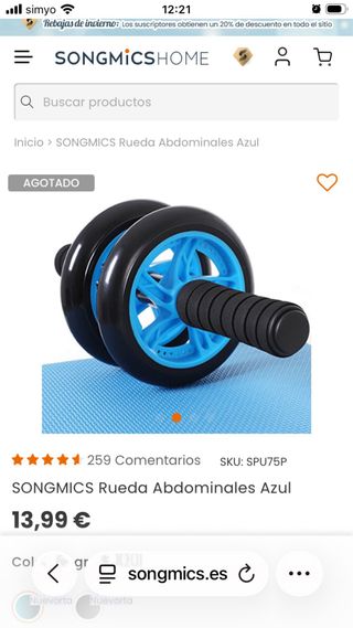 Rueda Abdominal Doble con Esterilla Azul