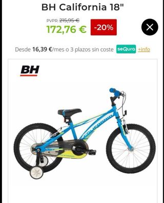 Bicicleta BH California 18 niño