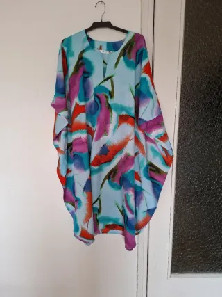 Kaftán estampado multicolor talla única