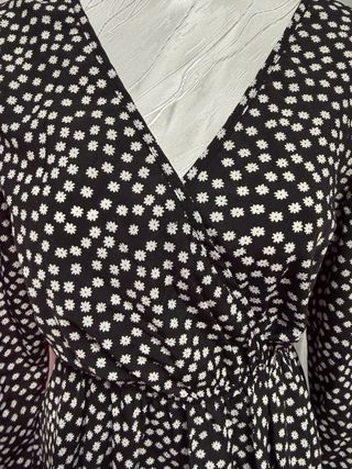 Vestido estampado lunares manga larga