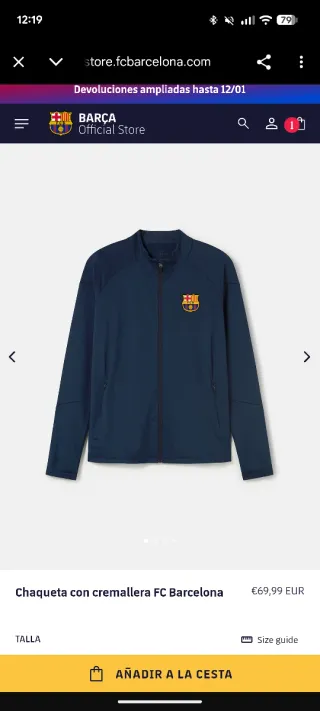 Chaqueta FC Barcelona Oficial Azul
