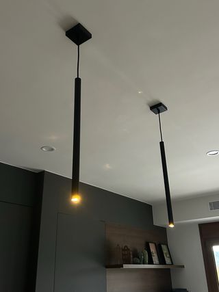 2 Lámparas Colgantes Negras Metálicas decorativas