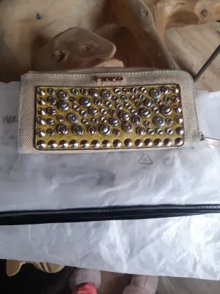 Portafoglio Pinko Beige e Oro