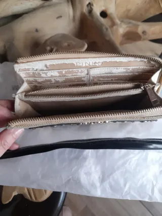 Portafoglio Pinko Beige e Oro