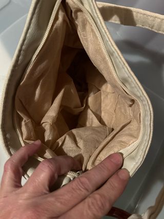 Bolso beige con asa de anilla