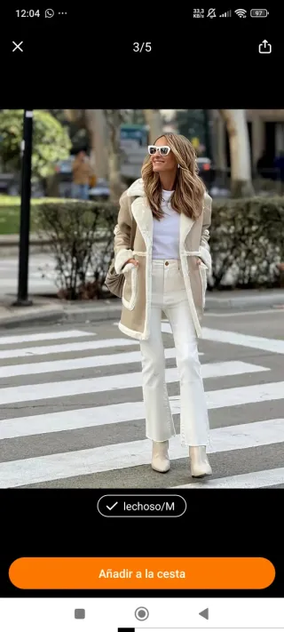 Chaqueta forro polar mujer beige