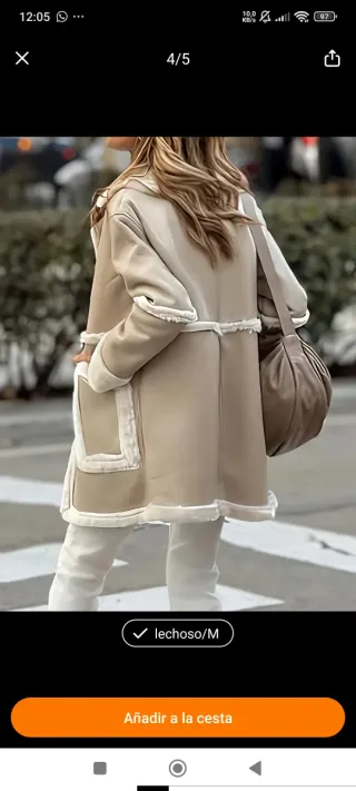 Chaqueta forro polar mujer beige