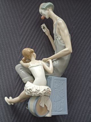 Lladro payaso bailarina con carta. Mide 41 cm