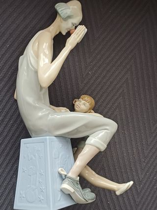 Lladro payaso bailarina con carta. Mide 41 cm