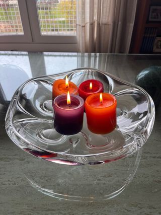 Centro de mesa frutero cristal