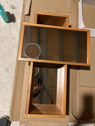 Armario de baño madera y cristal