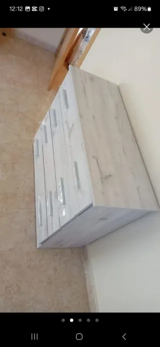 Cómoda 4 cajones madera y metal