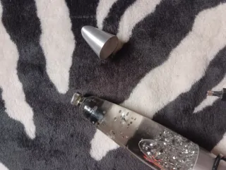 Lámpara lava glitter plata