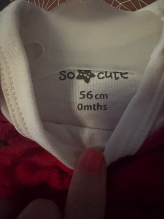 Conjunto body + peto falda bebé rojo