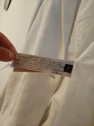 Americana Massimo Dutti Mujer Blanca