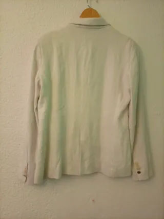 Americana Massimo Dutti Mujer Blanca