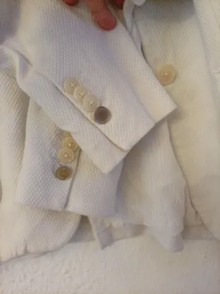 Americana Massimo Dutti Mujer Blanca