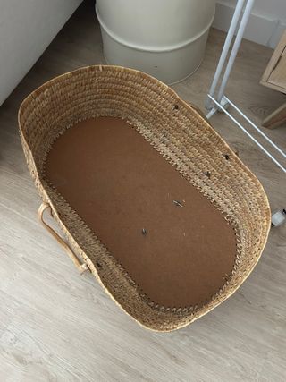 Minicuna capazo mimbre bebé plegable 70x40cm