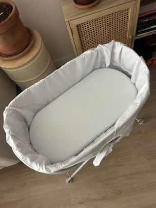 Minicuna capazo mimbre bebé plegable 70x40cm