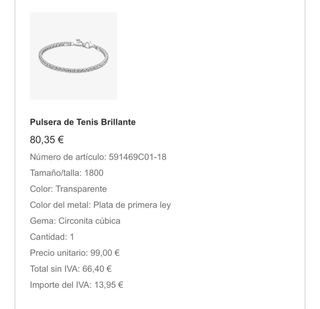 Pulsera Pandora Plata y Circonita.
