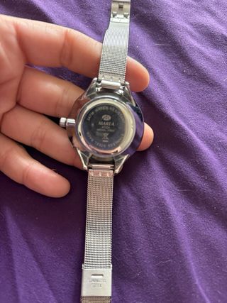 Reloj Marea esfera rosa y correa plateada