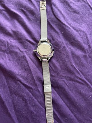 Reloj Marea esfera rosa y correa plateada