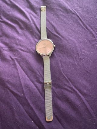 Reloj Marea esfera rosa y correa plateada