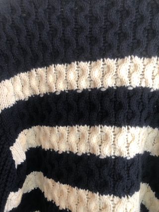 Jersey rayas azul y blanco roto