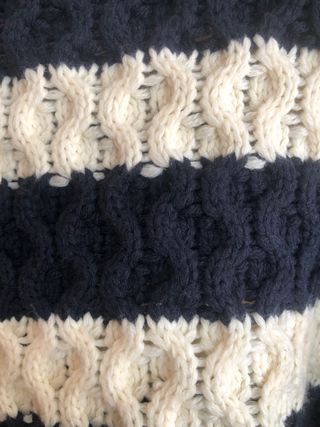 Jersey rayas azul y blanco roto