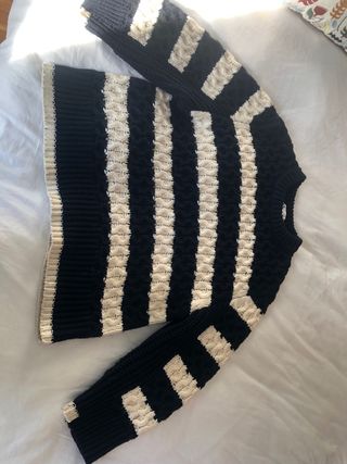 Jersey rayas azul y blanco roto