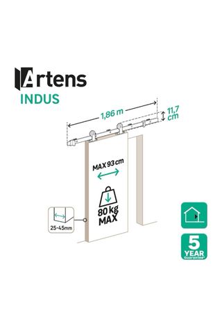 Herraje/Guia puerta corredera aluminio negro Leroy
