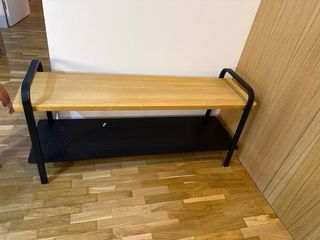 Banco zapatero madera y metal