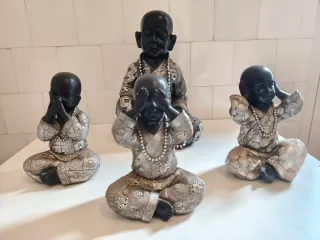 4 monjes zen (3 sabios + meditación) – Ceramica