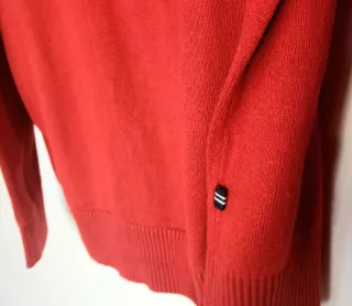 Nautica Suéter V-Neck Rojo Clásico Retro 90s L