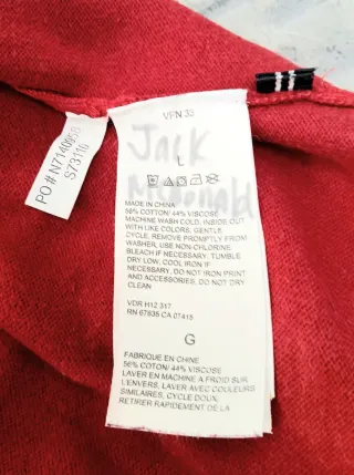 Nautica Suéter V-Neck Rojo Clásico Retro 90s L