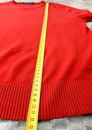 Nautica Suéter V-Neck Rojo Clásico Retro 90s L