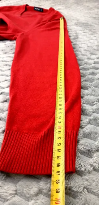 Nautica Suéter V-Neck Rojo Clásico Retro 90s L