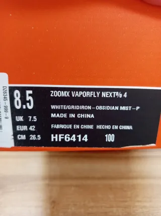 Nike Zoomx Vaporfly Next 4 Talla 42 42'5 43