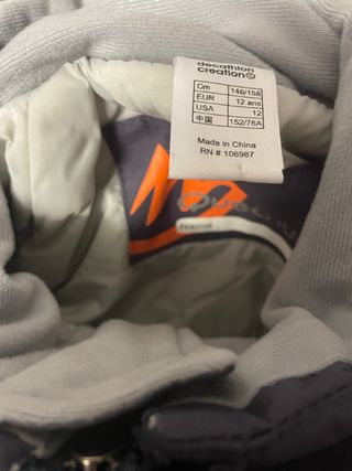 Mono de esquí infantil gris Decathlon 146/158 cm