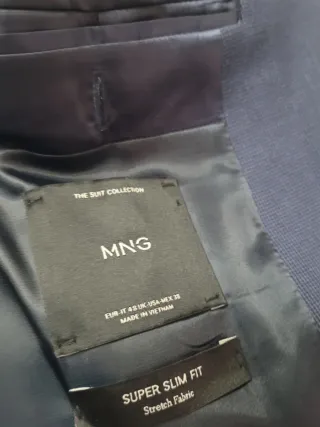 Traje Completo Mango Súper Slim Fit - Azul Marino.