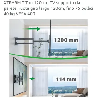 Supporto TV XTRARM 120cm VESA 400