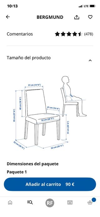 Silla BERGMUND con funda blanca