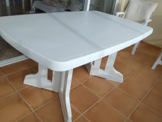 Mesa Terraza Ampliable Blanca