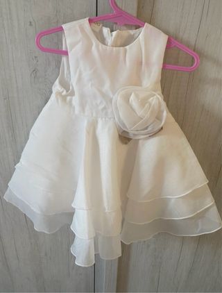 Vestito da cerimonia bianco con fiore