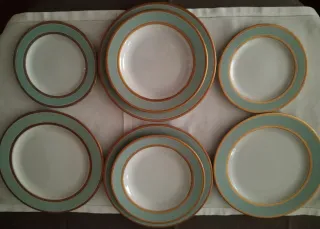 Vajilla Porcelana Winterling Teal y Blanco