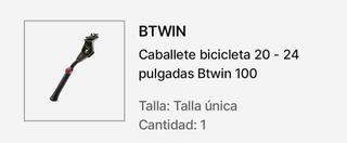Caballete bicicleta 20-24 Btwin (Pata de cabra)