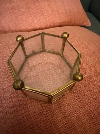 3 Cajas Cristal Metal Dorado